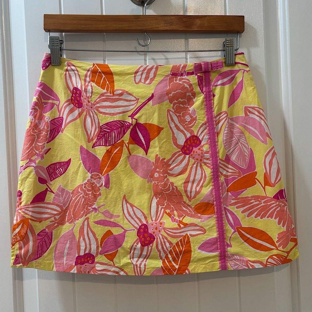 Lilly Pulitzer Skort Pacific Wing Parrot Size 4 Vintage White Tag